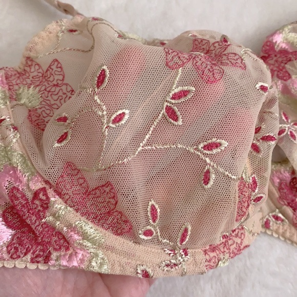 Prima Donna | Floral Embroidered Unlined Sheer Mesh Underwire Bra 016-1905 34DDD - Picture 13 of 14